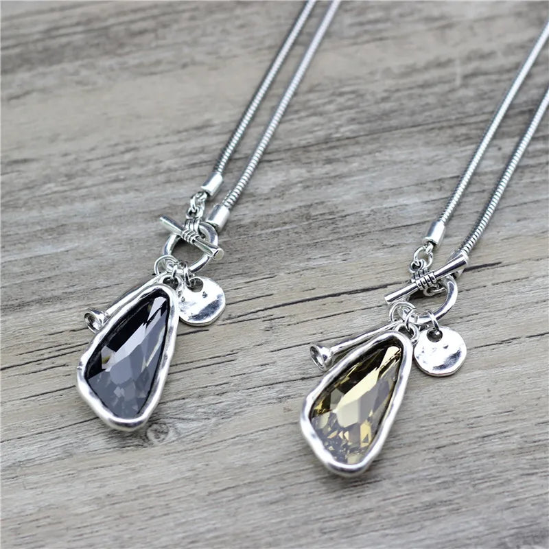 New Fashion Winter Sweater Chain 90cm Length Women Female Long Necklace Irregular Crystal Pendant Charms LOW0046AN