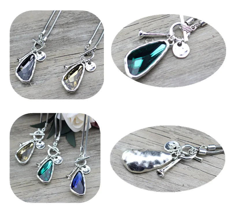 New Fashion Winter Sweater Chain 90cm Length Women Female Long Necklace Irregular Crystal Pendant Charms LOW0046AN