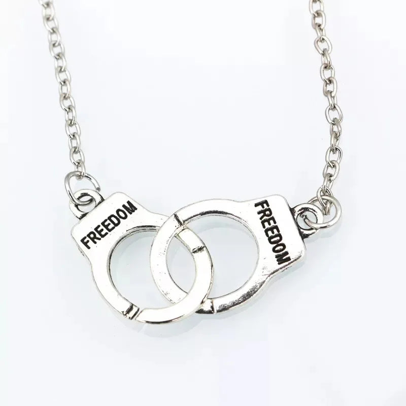 Handcuff Necklace Silver Color Street Style Necklace Gift For Friend Punk Style Fashion Neck Jewelry