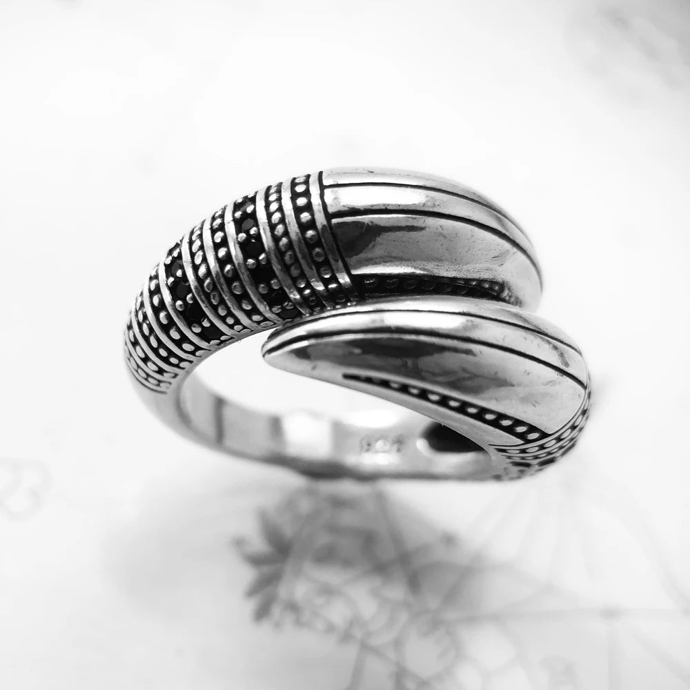 Claw Ring Europe Vintage Fine Jewerly For Men Autumn Rebel Gift In 925 Sterling Silver