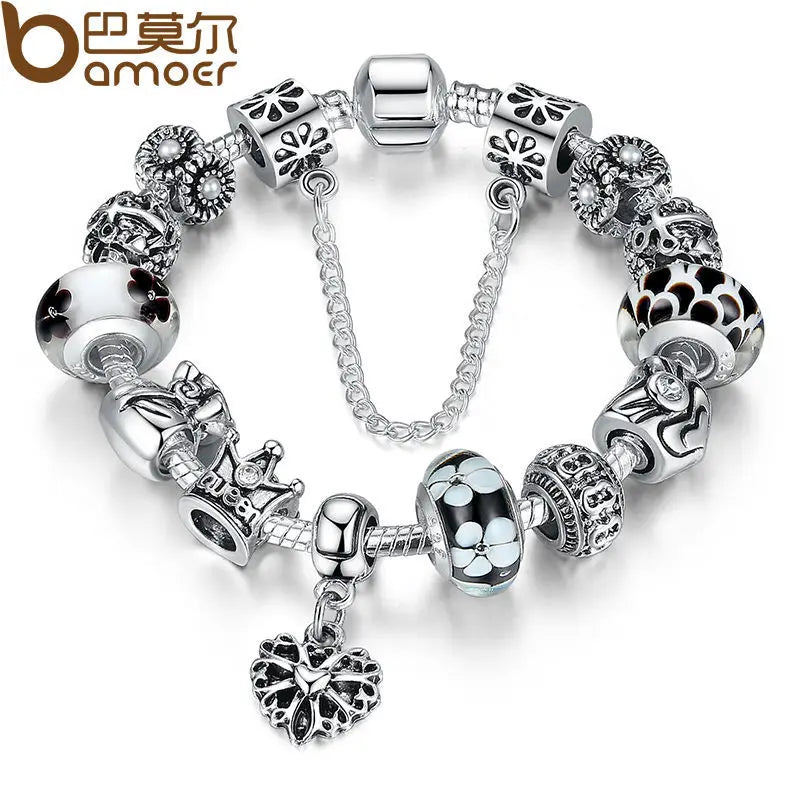 Queen Jewelry Charms Bracelet & Bangles With Queen Crown Beads Bracelet for Women