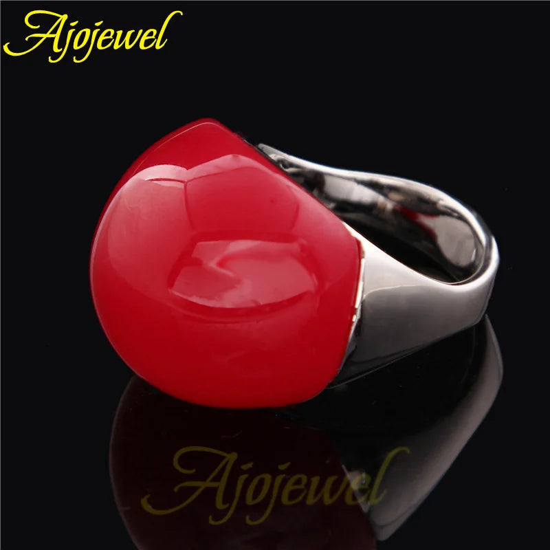 Big Yellow Semi-Precious Stone Rings For Women Brand Fashion Meus Pedidos Jewelry