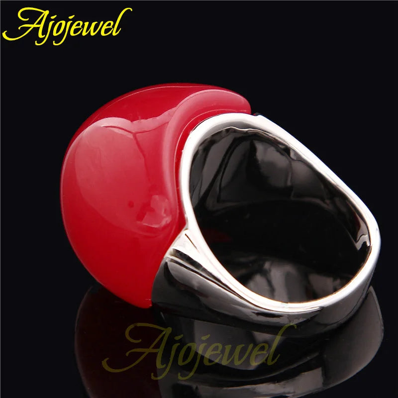 Big Yellow Semi-Precious Stone Rings For Women Brand Fashion Meus Pedidos Jewelry