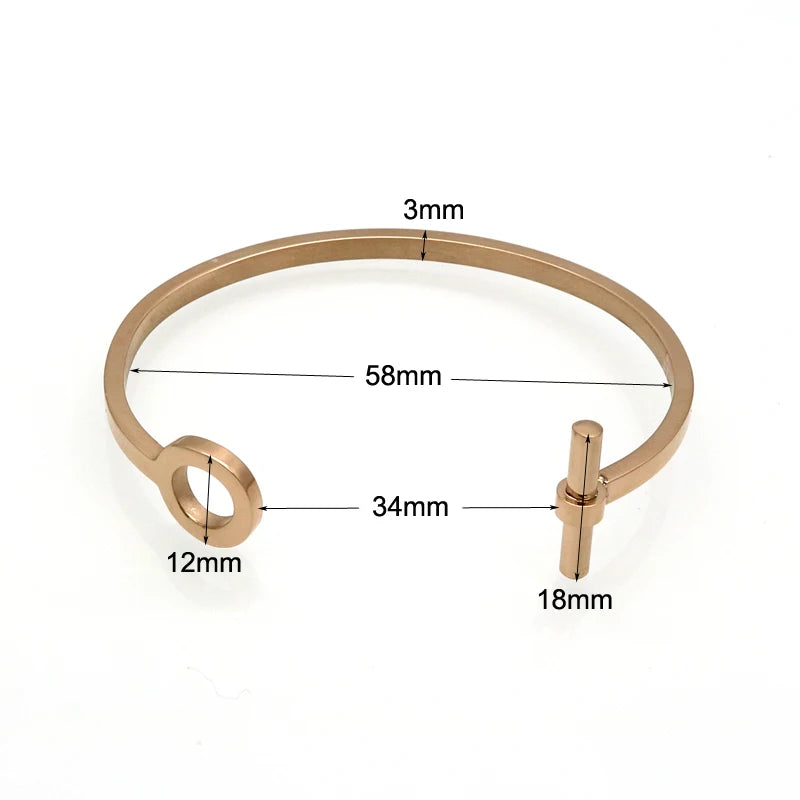 New Gold Color Simple Circle Open Bangles Bracelets For Women Fashion Party Jewelry