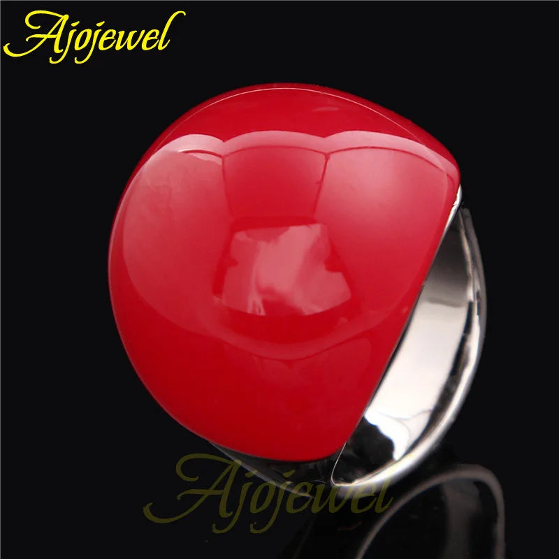 Big Yellow Semi-Precious Stone Rings For Women Brand Fashion Meus Pedidos Jewelry