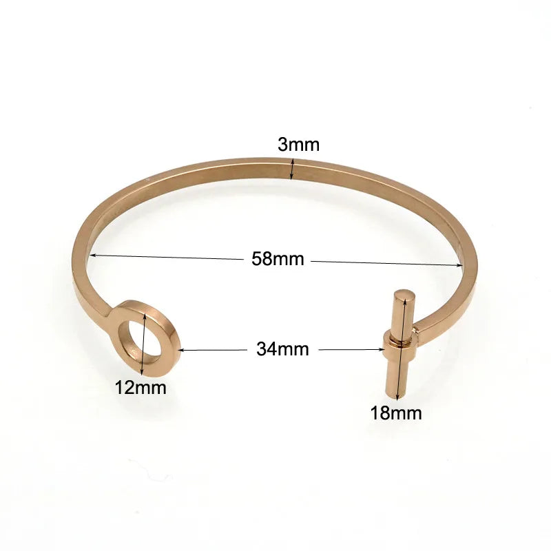 New Gold Color Simple Circle Open Bangles Bracelets For Women Fashion Party Jewelry