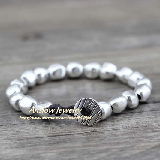 New Design Handmade DIY Zinc Alloy Beads Unique Silver Plated Friendship Wrap Bracelets Birthday Day Gift