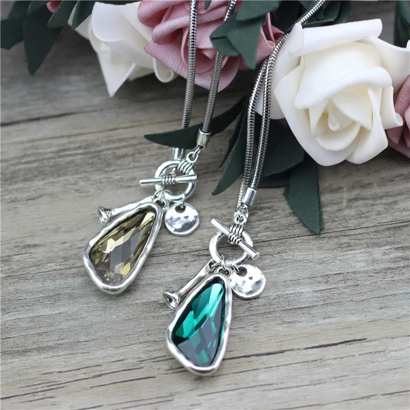 New Fashion Winter Sweater Chain 90cm Length Women Female Long Necklace Irregular Crystal Pendant Charms LOW0046AN