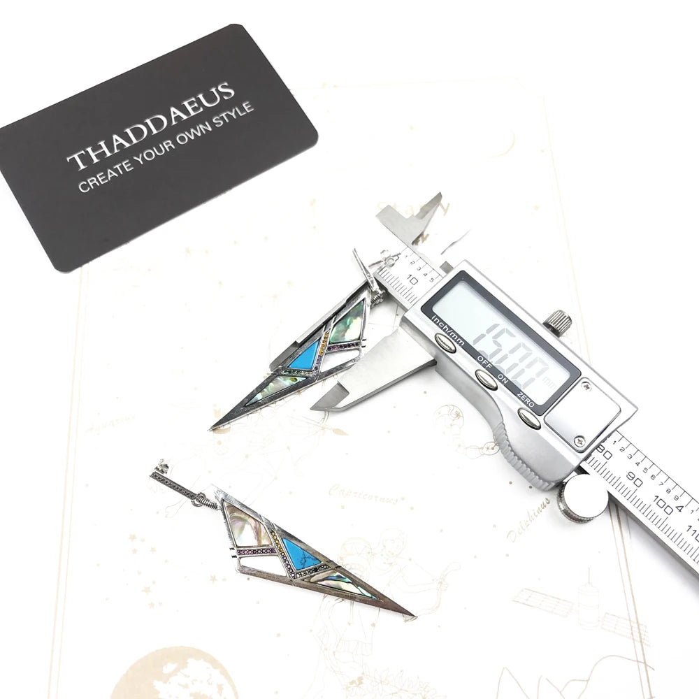 Earrings Triangle,Americans Fine Jewelry For Women New Summer Sterling Silver 925 Turquoise Ear Gift Powerful Lucky Charm