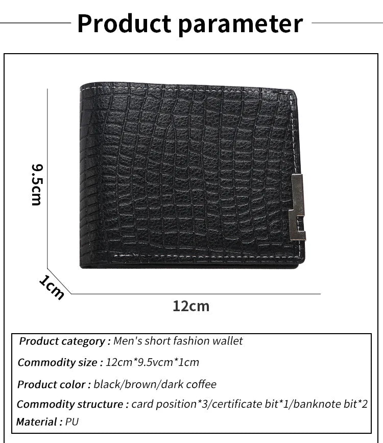 New Super Slim Wallet PU Leather Credit Card Wallet Purse Card Holders Men Wallet Thin Small Short Alligator Print Wallets