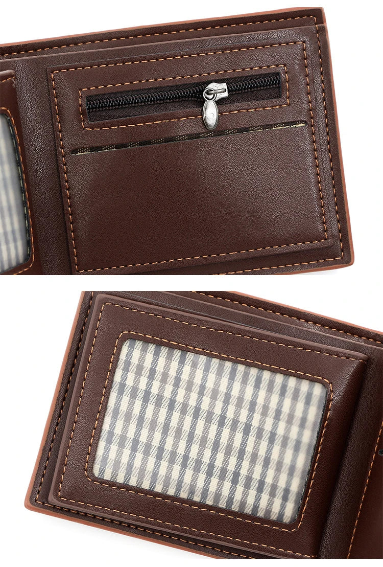 Short Wallets High Quality Classic Card Holder Simple Male Purse Zipper Coin Pocket Men Money Clips