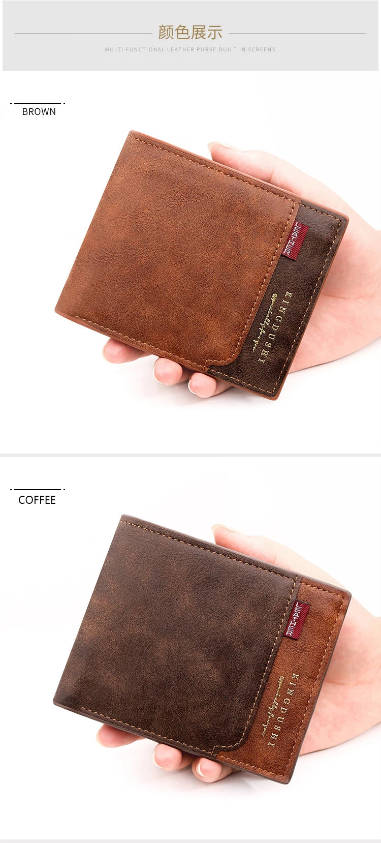 Short Wallets High Quality Classic Card Holder Simple Male Purse Zipper Coin Pocket Men Money Clips