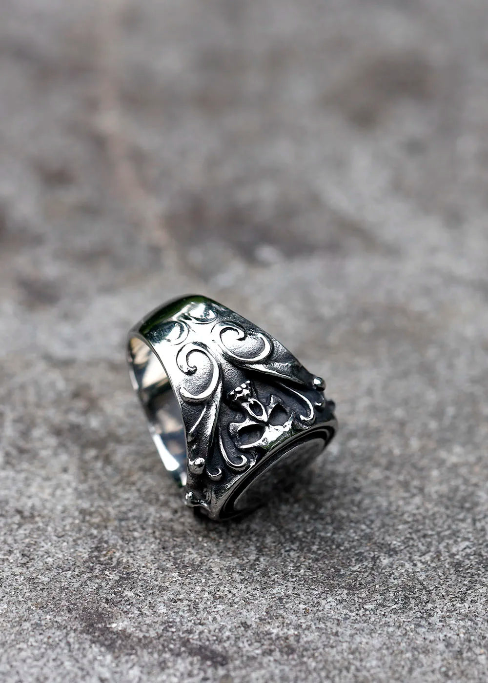 NEW Men's 316L stainless-steel ring skull Gothic ring punk Motorcycl fashion Jewelry Gifts