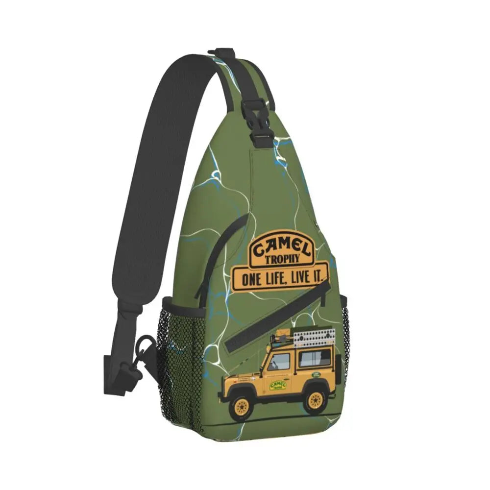 حقيبة ظهر مخصصة للرجال من Camel Trophy Defender 110 Sling Chest Bag Crossbody Shoulder Backpack للسفر اليومي