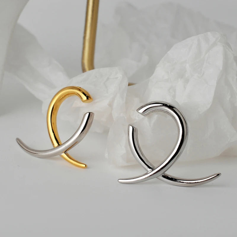 F.I.N.S 1PC Minimalist S925 Sterling Silver Geometric Ear Clip Without Piercing Q-Shape Ear Bone Buckle Gold Silver Open Earring