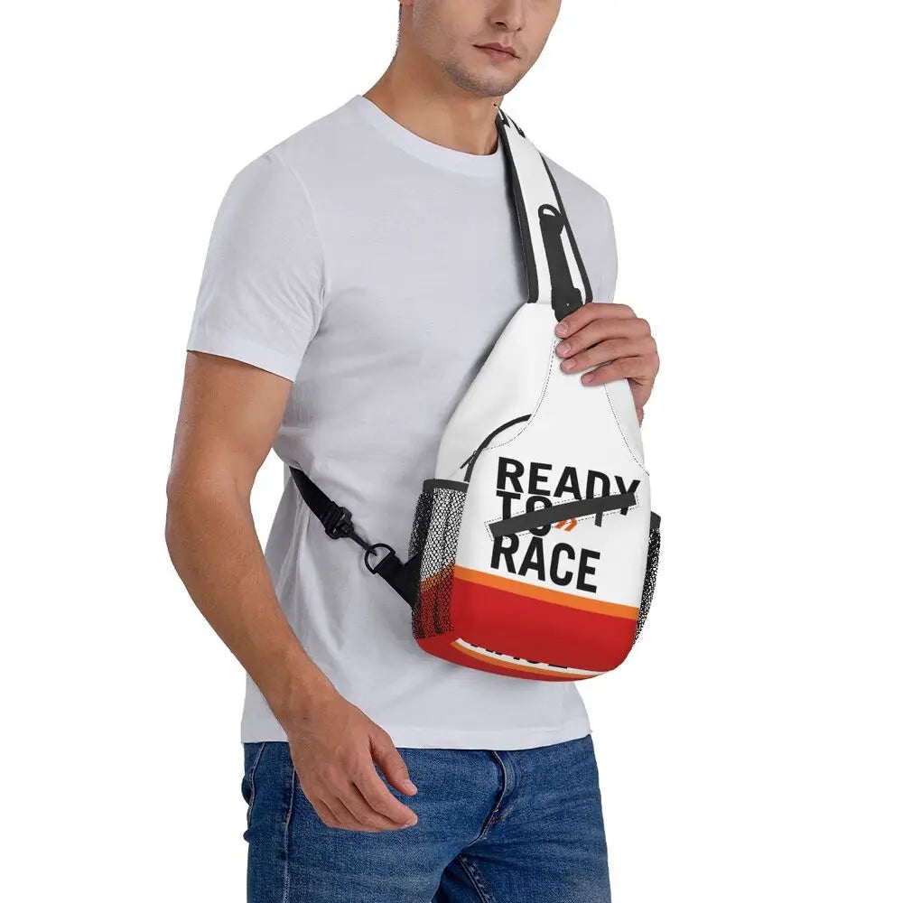 Racing Sport Motorcycle Rider Ready To Race Sling Crossbody Backpack Men Shoulder Chest Bags for Traveling