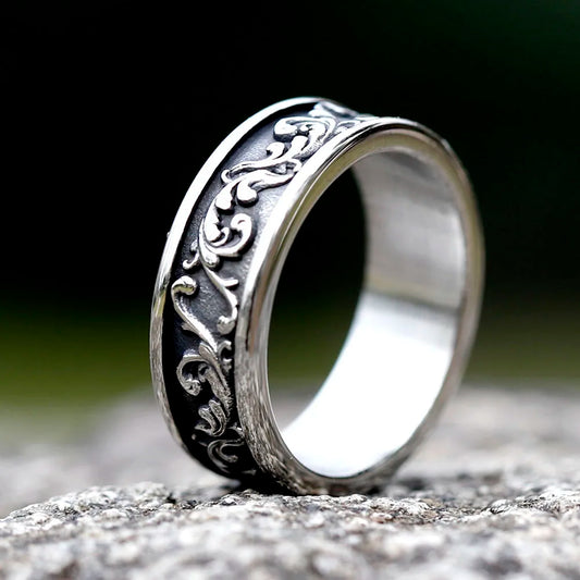 2023 New Arrival Stainless Steel Viking Spindrift Pattern Round Ring Viking Biker Vintage for gift Jewelry free shipping