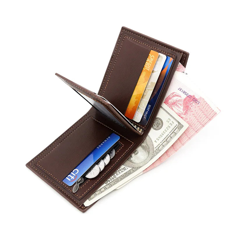 Short Wallets High Quality Classic Card Holder Simple Male Purse Zipper Coin Pocket Men Money Clips