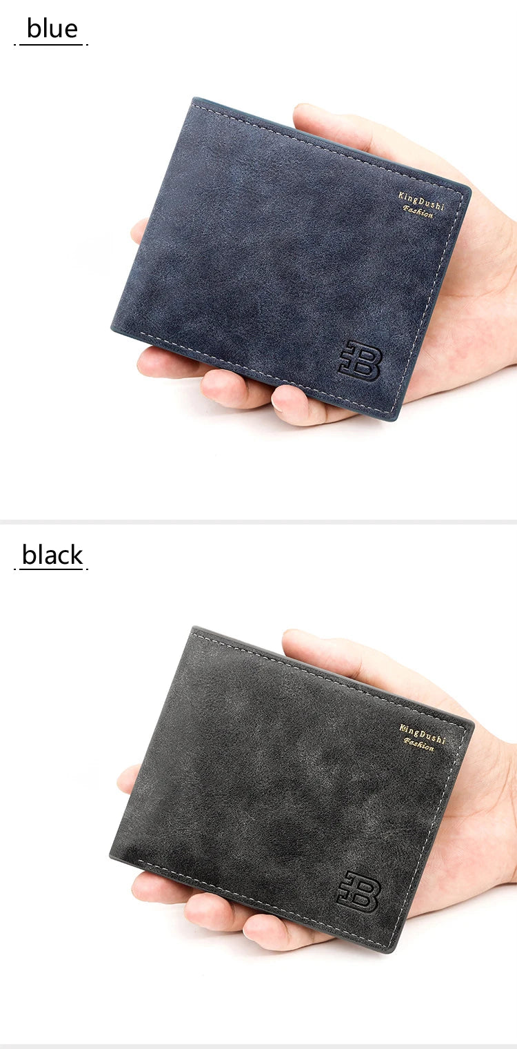 Short Men Wallets Engraving Vintage Card Holder Zipper Coin Pocket Retro Male Wallet PU Leather Small Men's Wallet