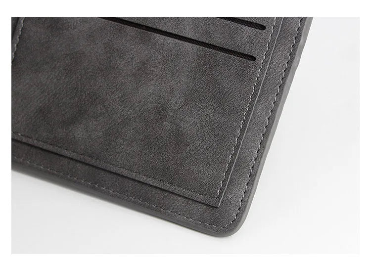 New Wallets Slim Card Holder Photo Holder Male Engraved Wallet Small Classic Zipper Coin Pocket Square Men Purses