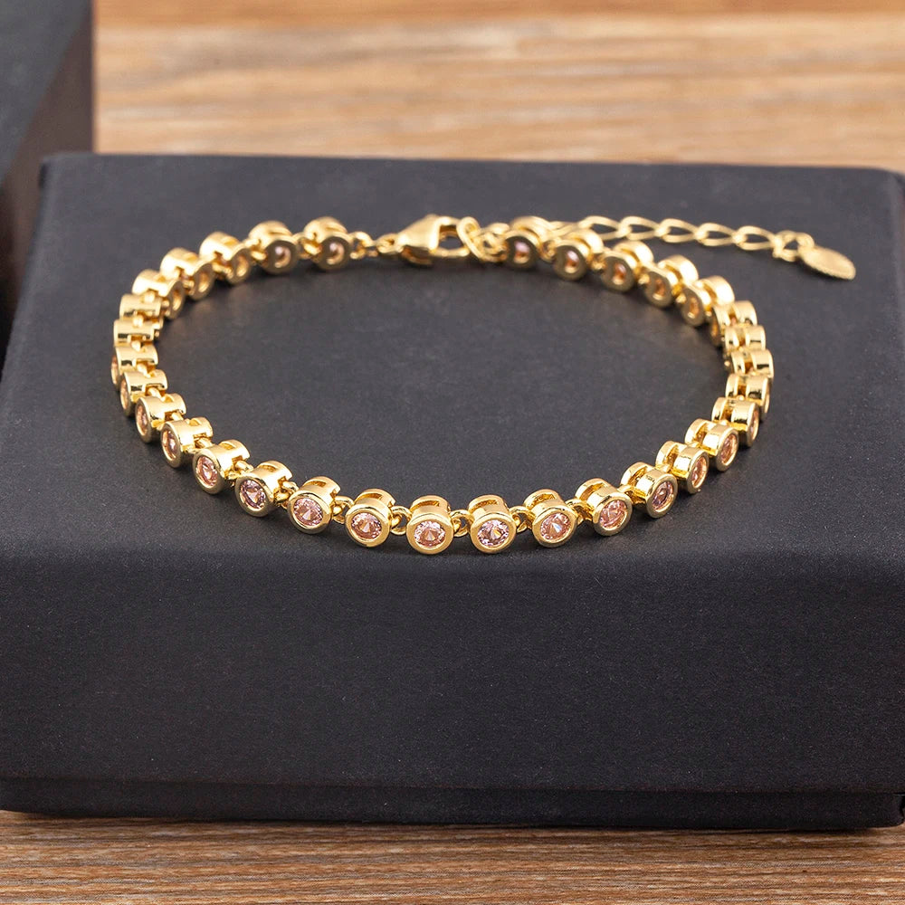 6 Colors Shiny Crystal Bracelet For Women Rhinestone Zircon Charm Wrist Adjustable Bangles Girls Exquisite Jewelry Gift