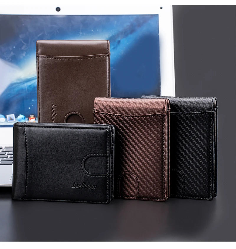 Engraving New Men Wallets RFID Card Holder Simple Slim Male Wallet Small Credit Card Cover Man Purses