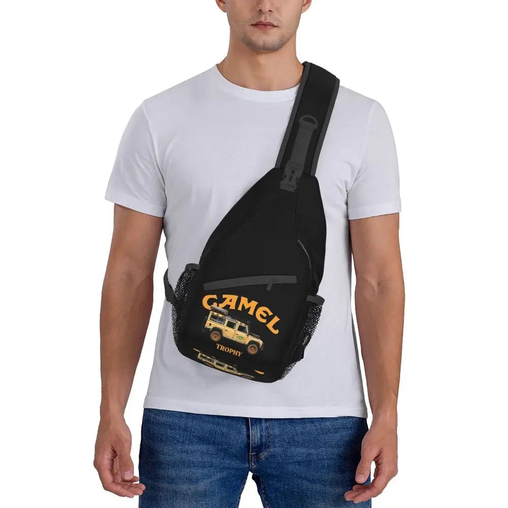 حقيبة ظهر مخصصة للرجال من Camel Trophy Defender 110 Sling Chest Bag Crossbody Shoulder Backpack للسفر اليومي