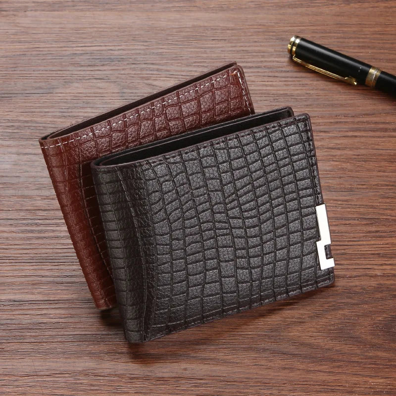 New Super Slim Wallet PU Leather Credit Card Wallet Purse Card Holders Men Wallet Thin Small Short Alligator Print Wallets