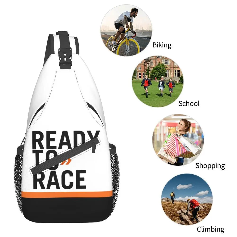 Racing Sport Motorcycle Rider Ready To Race Sling Crossbody Backpack Men Shoulder Chest Bags for Traveling