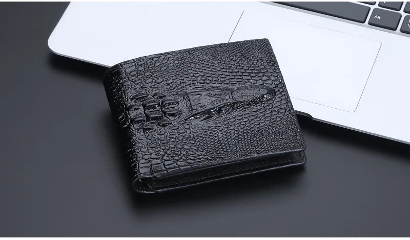 New Wallets Crocodile Pattern Brand Card Holder Men's Wallet Small Coin Pocket Photo Holder Male Purse