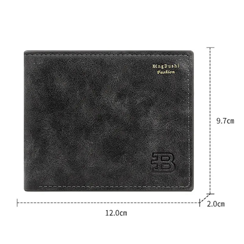 Short Men Wallets Engraving Vintage Card Holder Zipper Coin Pocket Retro Male Wallet PU Leather Small Men's Wallet