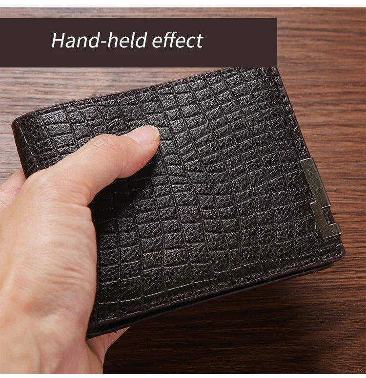 New Super Slim Wallet PU Leather Credit Card Wallet Purse Card Holders Men Wallet Thin Small Short Alligator Print Wallets