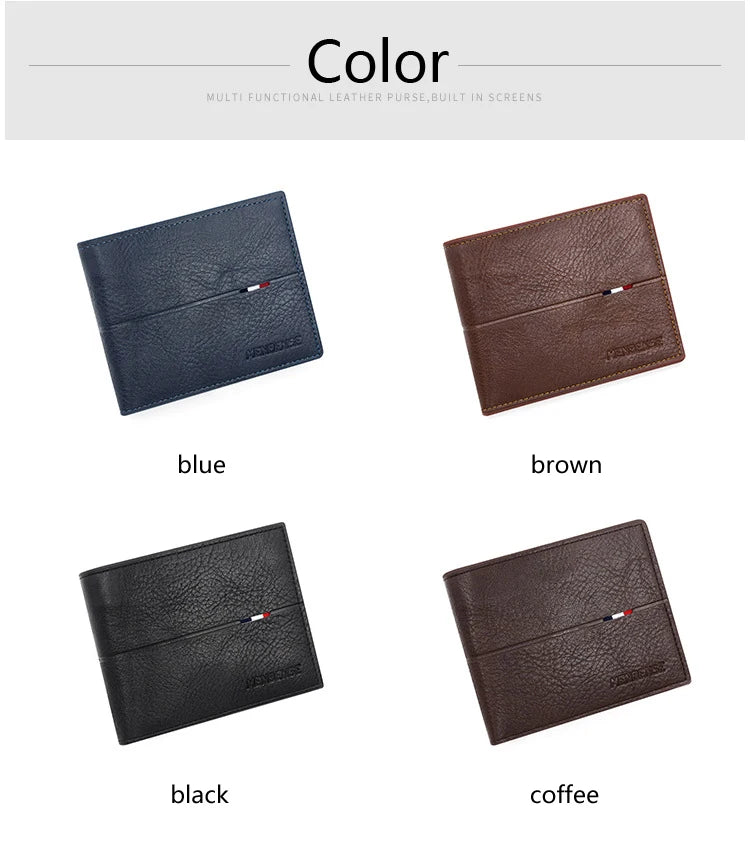 Engraving Men Wallets New Short Zipper Card Holder Quality Male Purse Simple Slim Coin Pocket PU Leather Men's Wallet