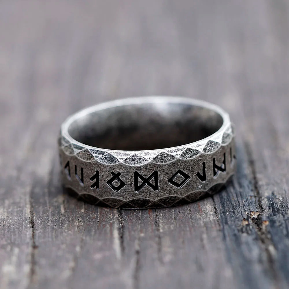 NEW Men's 316L stainless-steel rings retro Odin Viking rune for teen RING Amulet fashion Jewelry Gift free shipping