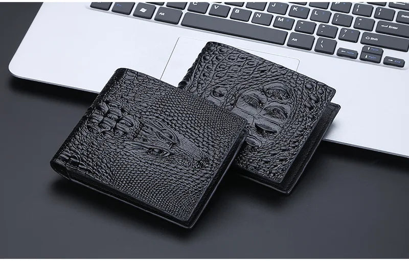 New Wallets Crocodile Pattern Brand Card Holder Men's Wallet Small Coin Pocket Photo Holder Male Purse