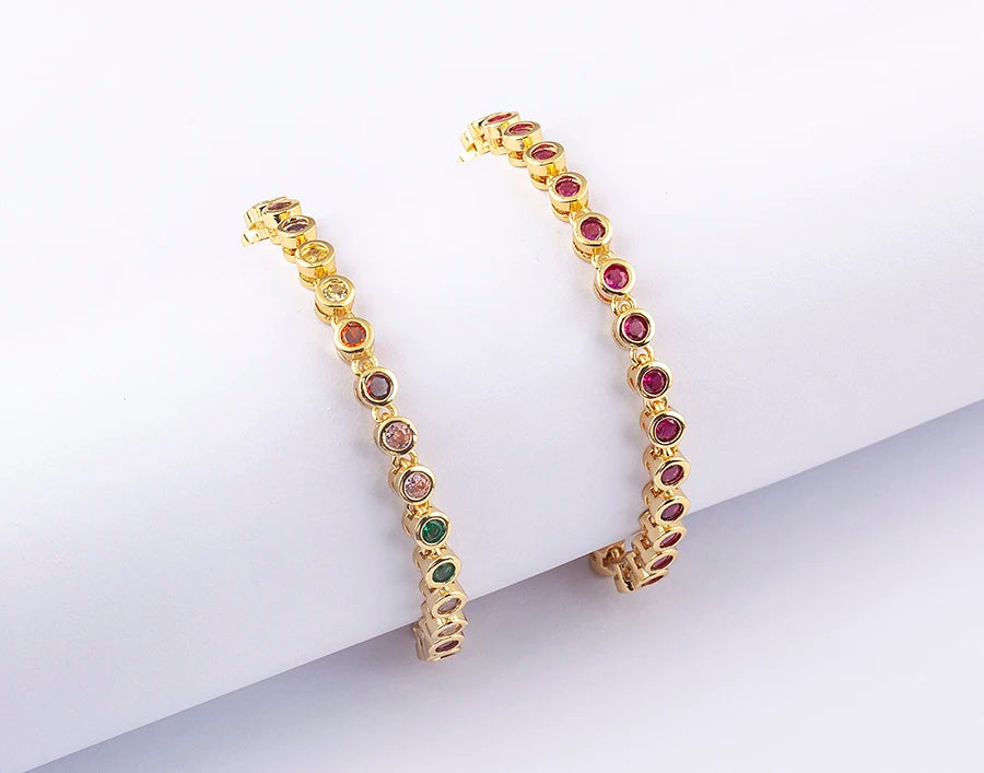 6 Colors Shiny Crystal Bracelet For Women Rhinestone Zircon Charm Wrist Adjustable Bangles Girls Exquisite Jewelry Gift