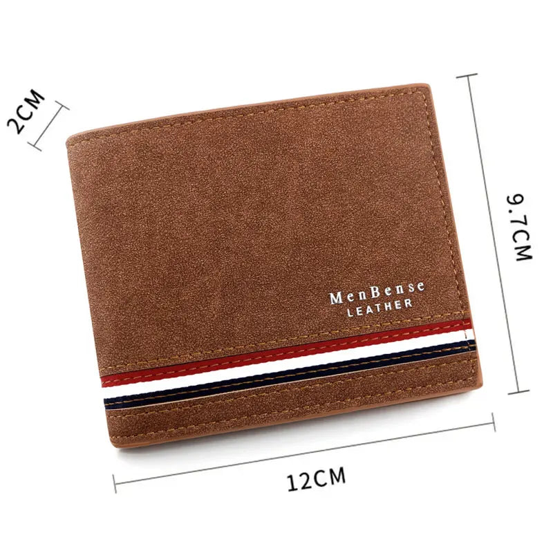 High Quality PU Leather Men Short Wallets Classic Simple Card Holder Men's Purses Photo Holder Small Slim Male Handbags