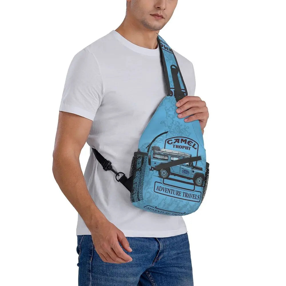 حقيبة ظهر مخصصة للرجال من Camel Trophy Defender 110 Sling Chest Bag Crossbody Shoulder Backpack للسفر اليومي