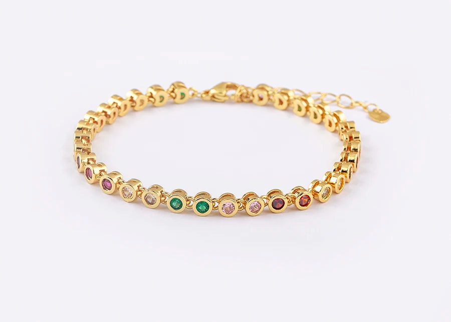 6 Colors Shiny Crystal Bracelet For Women Rhinestone Zircon Charm Wrist Adjustable Bangles Girls Exquisite Jewelry Gift