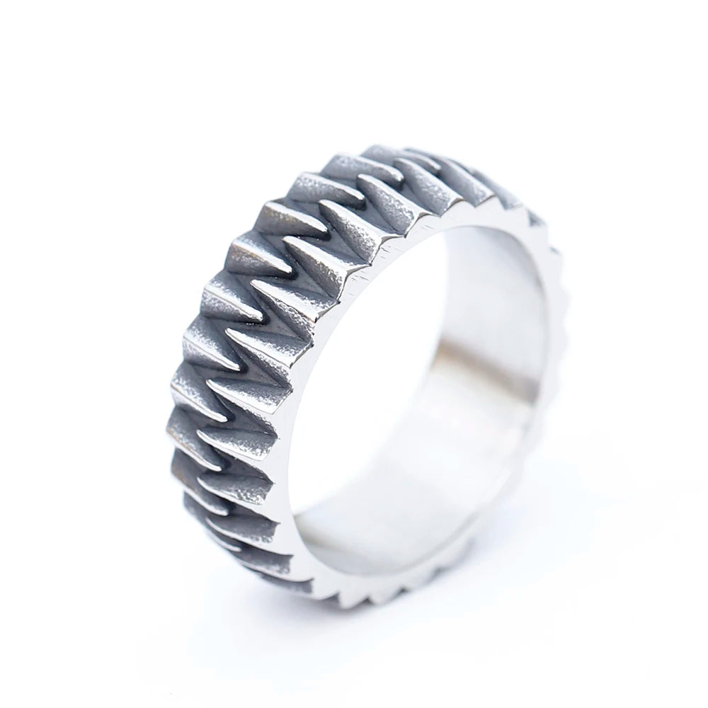 Fashion 2024 New 316L Stainless Steel Enagagement Retro gear Ring For Man Personality Jewelry Teenagers Gift