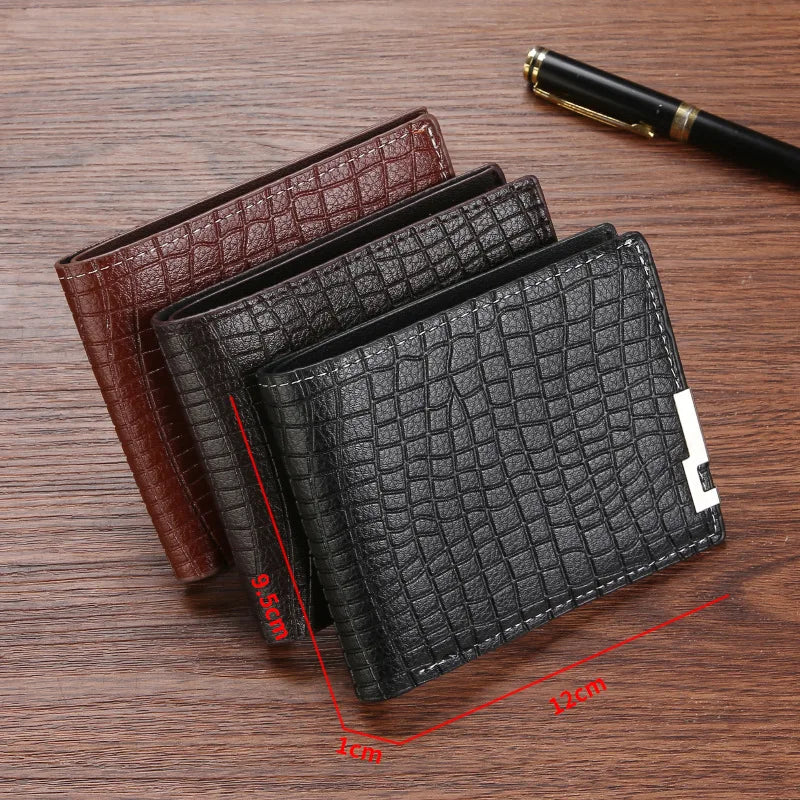 New Super Slim Wallet PU Leather Credit Card Wallet Purse Card Holders Men Wallet Thin Small Short Alligator Print Wallets