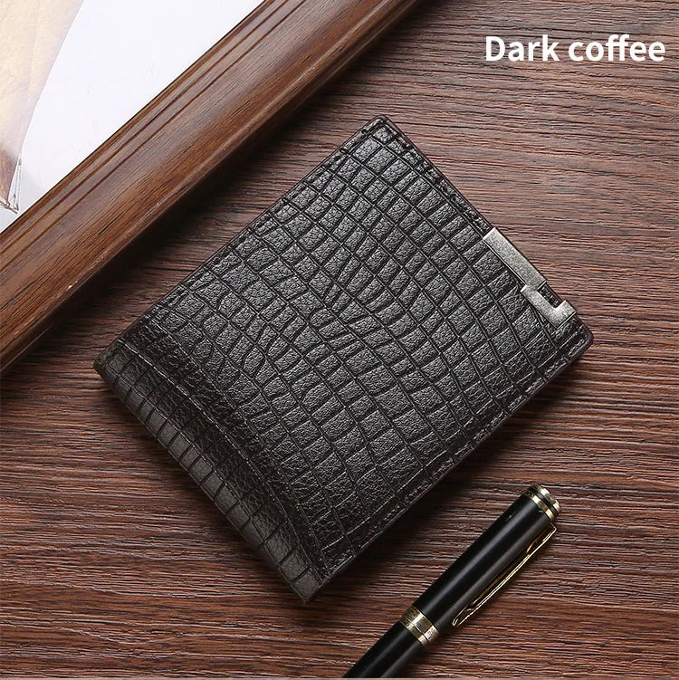 New Super Slim Wallet PU Leather Credit Card Wallet Purse Card Holders Men Wallet Thin Small Short Alligator Print Wallets