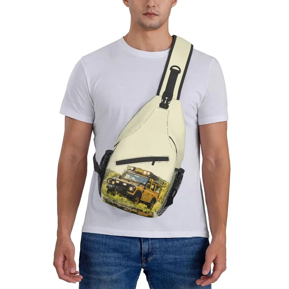 حقيبة ظهر مخصصة للرجال من Camel Trophy Defender 110 Sling Chest Bag Crossbody Shoulder Backpack للسفر اليومي