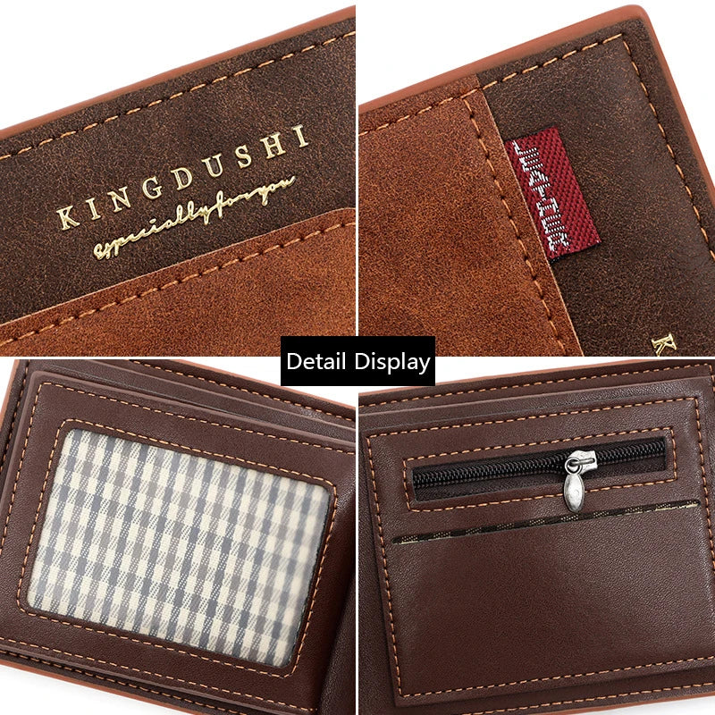 Short Wallets High Quality Classic Card Holder Simple Male Purse Zipper Coin Pocket Men Money Clips