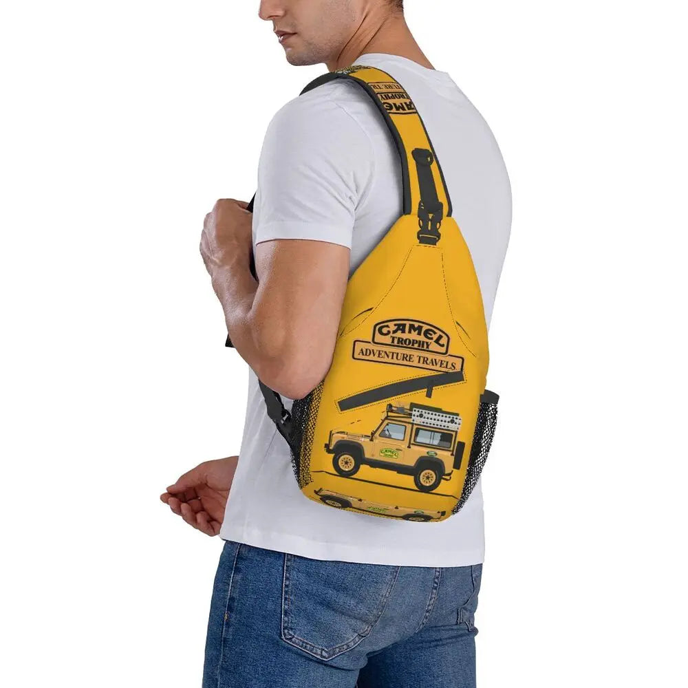 حقيبة ظهر مخصصة للرجال من Camel Trophy Defender 110 Sling Chest Bag Crossbody Shoulder Backpack للسفر اليومي