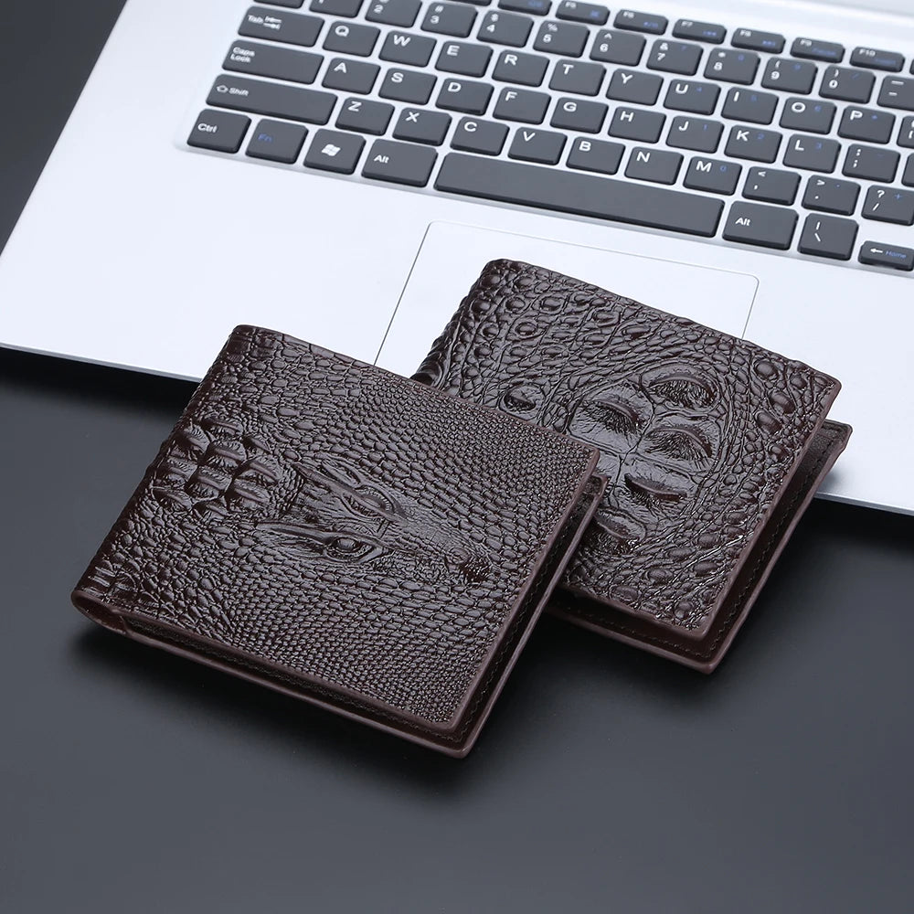 New Wallets Crocodile Pattern Brand Card Holder Men's Wallet Small Coin Pocket Photo Holder Male Purse