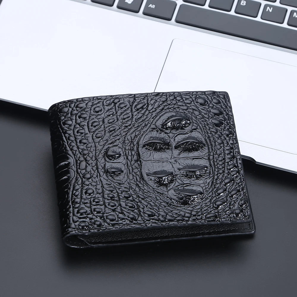 New Wallets Crocodile Pattern Brand Card Holder Men's Wallet Small Coin Pocket Photo Holder Male Purse