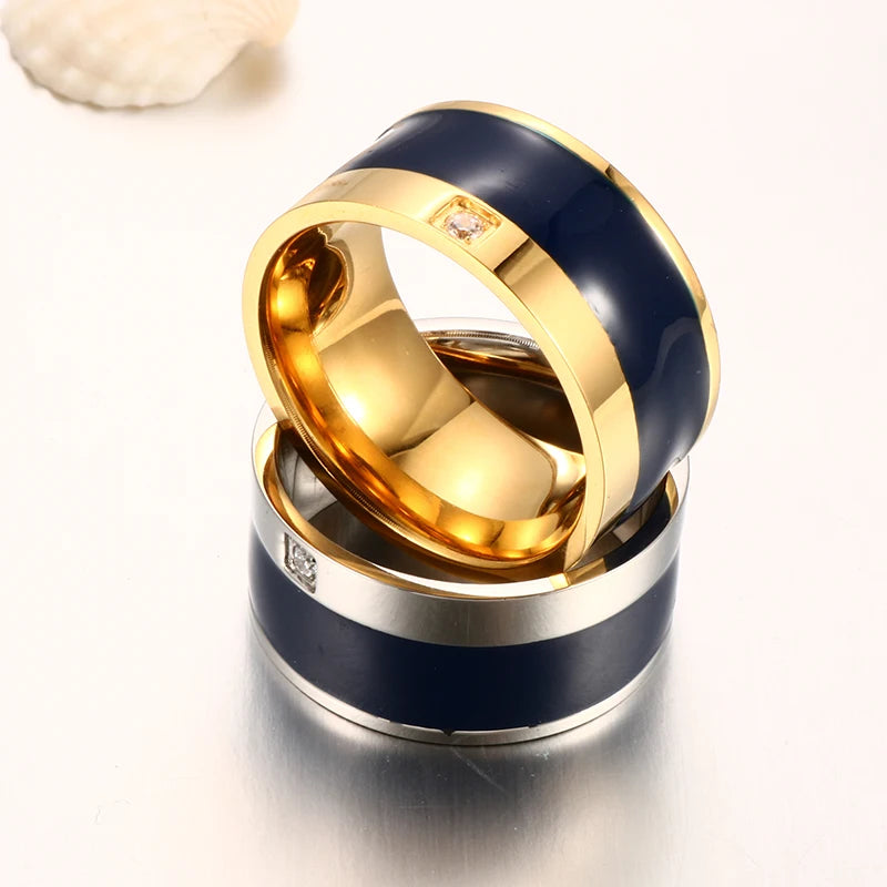 Enamel Round Roman Numeral Ring For Women Girl Couple Stainless Steel 8mm Shells Finger Rings Popularity Gold Color Jewelry New