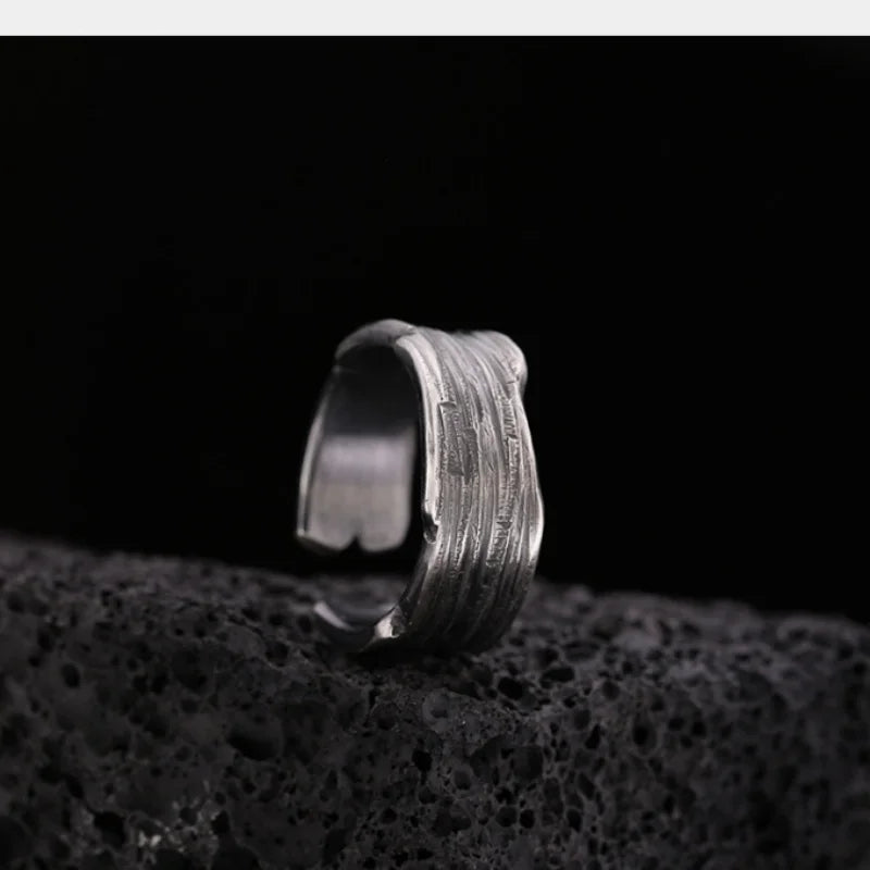 Retro Ring Men's Finger Accessories Jewelry Trend Hip Hop Open Ring Silver 925 Sterling  Branches Shaped Male Boyfriend Gift