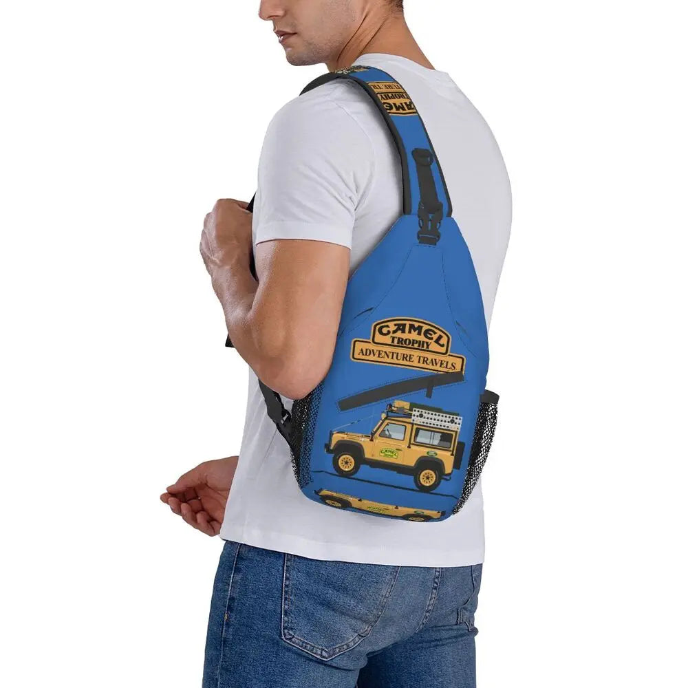 حقيبة ظهر مخصصة للرجال من Camel Trophy Defender 110 Sling Chest Bag Crossbody Shoulder Backpack للسفر اليومي